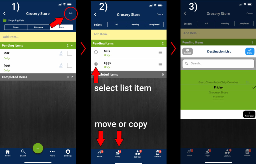 Move Or Copy Item Listij App